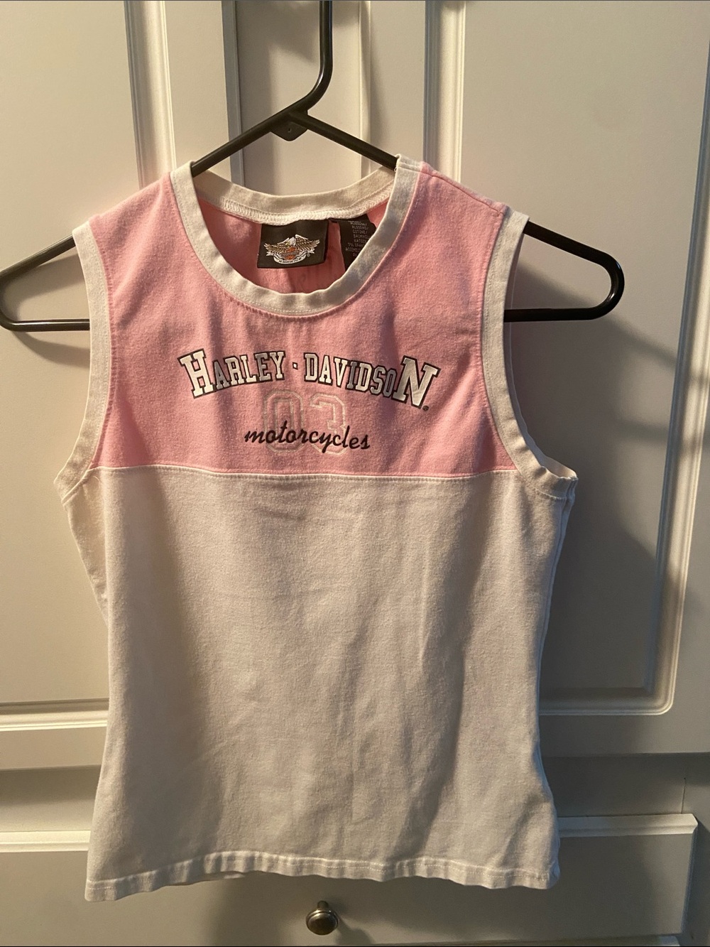Harley-Davidson Pink and White Girls' Logo Tank